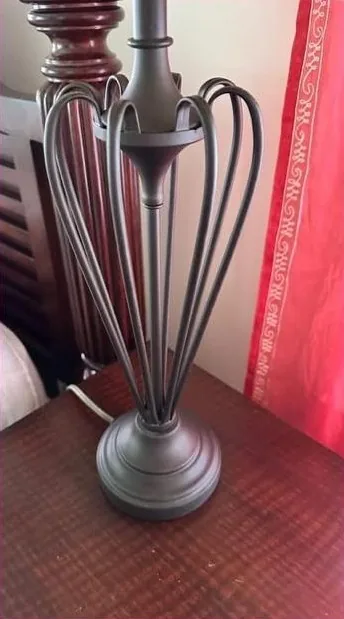 Polished nightstand and lamp after cleaning